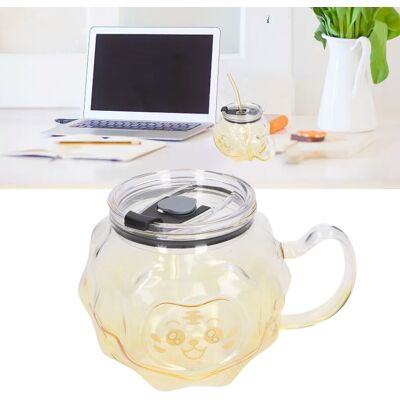 JUTE Durian-becher (500 Ml) Mit Glasstrohhalm, Durchsichtiger Glaskaffeebecher Mit Henkel, Ideal Für Den Heimgebrauch, Zum Trinken Von Säften, Tee, Milch Usw. JUTE Durian-becher (500 Ml) Mit Glasstrohhalm, Durchsichtiger Glaskaffeebecher Mit Henkel, Ideal Für Den Heimgebrauch, Zum Trinken Von Säften, Tee, Milch Usw.