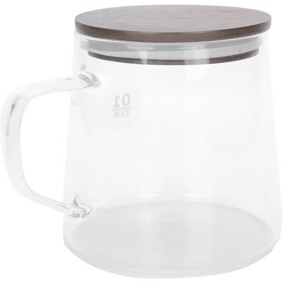 HEAT 300 Ml Hitzebeständige Glaskanne Mit Deckel, Isoliertem Griff, Wasserkocher Für Kaffee, Milch Und Saft HEAT 300 Ml Hitzebeständige Glaskanne Mit Deckel, Isoliertem Griff, Wasserkocher Für Kaffee, Milch Und Saft