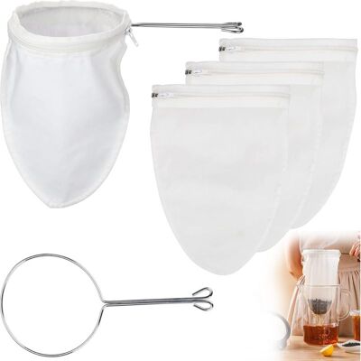 OEM Baumwollfilterbeutel – 200 Mesh – Stahlring – Reißverschluss – Für Nussmilch, Kaffee, Saft – 1 Stück OEM Baumwollfilterbeutel – 200 Mesh – Stahlring – Reißverschluss – Für Nussmilch, Kaffee, Saft – 1 Stück