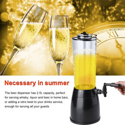 HEAT 2,5-liter-getränkespender Mit Eisrohr Für Bier, Wein, Wasser Und Saft – Schwarzes Barzubehör HEAT 2,5-liter-getränkespender Mit Eisrohr Für Bier, Wein, Wasser Und Saft – Schwarzes Barzubehör