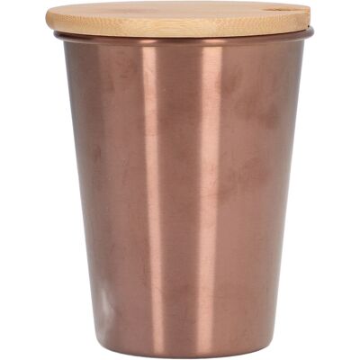 HEAT 350 Ml Tragbarer, Einwandiger Edelstahlbecher Mit Deckel, Stapelbar, Für Kaffee, Bier Und Milch, Roségold HEAT 350 Ml Tragbarer, Einwandiger Edelstahlbecher Mit Deckel, Stapelbar, Für Kaffee, Bier Und Milch, Roségold
