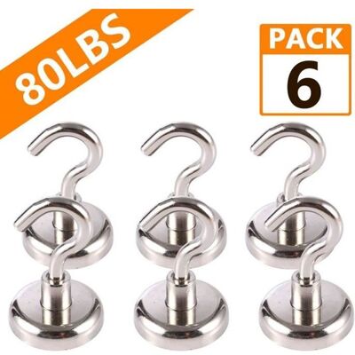 OEM Magnethaken, Starke Neodym-magnete, Starke Anziehungskraft (6er-packung) OEM Magnethaken, Starke Neodym-magnete, Starke Anziehungskraft (6er-packung)