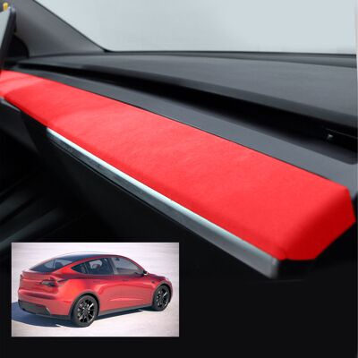 JUTE (t04) Rote Alcantara-armaturenbrettverkleidung Für Tesla Model 3/y 2019-2023 JUTE (t04) Rote Alcantara-armaturenbrettverkleidung Für Tesla Model 3/y 2019-2023