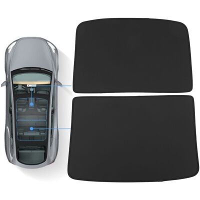 JUTE Sonnenschutzblende Für Tesla Model Y 2021-2023 (übergroß) Schwarz (referenz: My-ga134lblack) - Geteilte Dachsonnenblende. JUTE Sonnenschutzblende Für Tesla Model Y 2021-2023 (übergroß) Schwarz (referenz: My-ga134lblack) - Geteilte Dachsonnenblende.