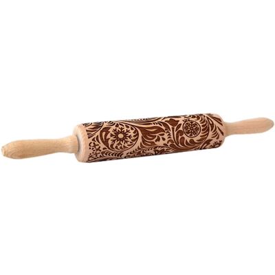 CARMDERING Geprägtes Nudelholz Aus Holz (1 Stück) - Ideal Für Die Zubereitung Von Pizzateig Und Anderen Backwaren. CARMDERING Geprägtes Nudelholz Aus Holz (1 Stück) - Ideal Für Die Zubereitung Von Pizzateig Und Anderen Backwaren.