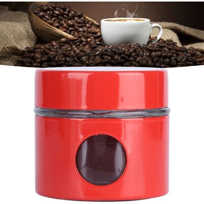 JUTE Luftdichtes Vorratsglas Für Die Küche, Luftdichtes Glas Für Kaffeebohnen, Kleines Rotes Glas JUTE Luftdichtes Vorratsglas Für Die Küche, Luftdichtes Glas Für Kaffeebohnen, Kleines Rotes Glas