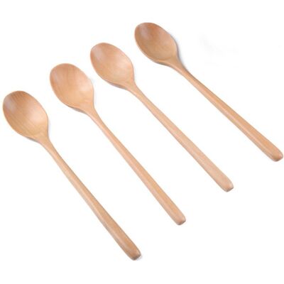 HEAT 4 Kleine Holzlöffel Mit Langem Griff, Honiglöffel, Küchenlöffel Für Milch, Suppe, Gewürze, Kaffee, Tee Und Zucker HEAT 4 Kleine Holzlöffel Mit Langem Griff, Honiglöffel, Küchenlöffel Für Milch, Suppe, Gewürze, Kaffee, Tee Und Zucker