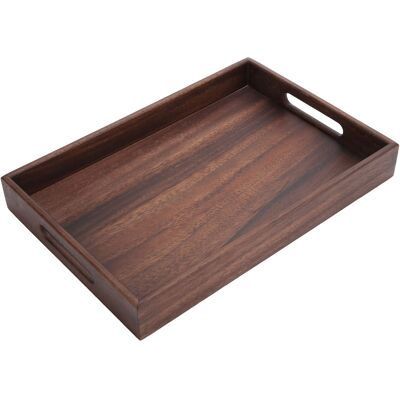 HEAT Rechteckiges, Geriffeltes Serviertablett Aus Holz Für Frühstück, Tee, Kaffee, Obst Und Snacks HEAT Rechteckiges, Geriffeltes Serviertablett Aus Holz Für Frühstück, Tee, Kaffee, Obst Und Snacks