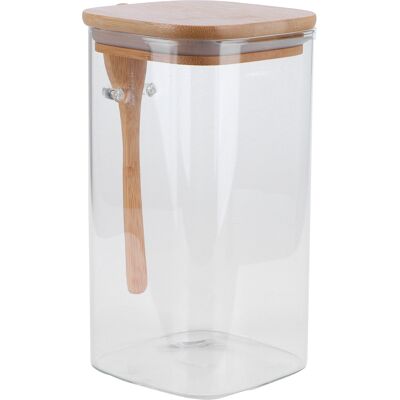HEAT 1200-ml-vierkant-vorratsglas Mit Löffel, Luftdichter Behälter Für Gewürze, Kaffeebohnen, Küchenaufbewahrung HEAT 1200-ml-vierkant-vorratsglas Mit Löffel, Luftdichter Behälter Für Gewürze, Kaffeebohnen, Küchenaufbewahrung