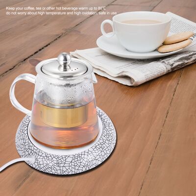 HEAT Usb-tassenwärmer Aus Holz, Weißer Keramik-getränkewärmer, Tassenuntersetzer Für Kaffee Und Tee Im Büro, Tassenwärmertablett HEAT Usb-tassenwärmer Aus Holz, Weißer Keramik-getränkewärmer, Tassenuntersetzer Für Kaffee Und Tee Im Büro, Tassenwärmertablett
