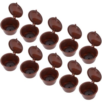 HEAT Packung Mit Wiederverwendbaren Kaffeekapseln Für Dolce Gusto Maschinen (10 Kapseln, 1 Löffel, 1 Bürste) HEAT Packung Mit Wiederverwendbaren Kaffeekapseln Für Dolce Gusto Maschinen (10 Kapseln, 1 Löffel, 1 Bürste)