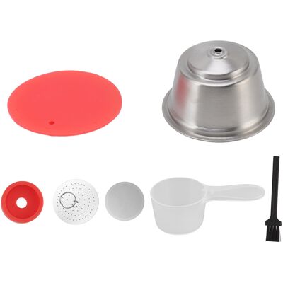 HEAT Wiederbefüllbare Edelstahl-kaffeekapseln, Wiederverwendbarer Kaffeefilter Und Pulverdeckel Für Dolce Gusto Rot HEAT Wiederbefüllbare Edelstahl-kaffeekapseln, Wiederverwendbarer Kaffeefilter Und Pulverdeckel Für Dolce Gusto Rot