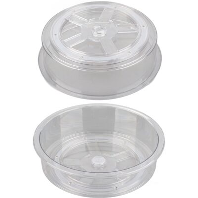 HEAT Drehbarer Schrankorganizer, Transparent, 360° Drehbar, Aufbewahrungshalter Für Gewürze, Kaffee, Kosmetik HEAT Drehbarer Schrankorganizer, Transparent, 360° Drehbar, Aufbewahrungshalter Für Gewürze, Kaffee, Kosmetik