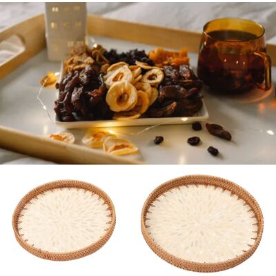 JUTE Set Aus 2 Runden, Weißen, Muschelförmigen Desserttellern, Ideal Für Zuhause, Wohnzimmer, Vorspeisen, Tee Und Getränke. JUTE Set Aus 2 Runden, Weißen, Muschelförmigen Desserttellern, Ideal Für Zuhause, Wohnzimmer, Vorspeisen, Tee Und Getränke.