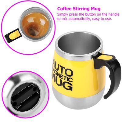 HEAT Elektrischer Milchbecher Mit Automatischem Magnetrührer Für Kaffee, Tee, Gelb, Kabelloser Mixbecher HEAT Elektrischer Milchbecher Mit Automatischem Magnetrührer Für Kaffee, Tee, Gelb, Kabelloser Mixbecher