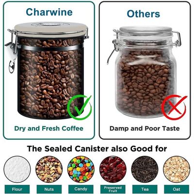 OEM Kaffeedose Mit Co₂-auslass – 1,2 L – Für 500 G Kaffeebohnen – Für Kaffee, Kaffeebohnen, Tee, Zucker Usw. – Aufbewahrungsdose Aus Edelstahl OEM Kaffeedose Mit Co₂-auslass – 1,2 L – Für 500 G Kaffeebohnen – Für Kaffee, Kaffeebohnen, Tee, Zucker Usw. – Aufbewahrungsdose Aus Edelstahl
