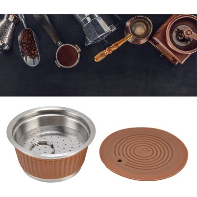 JUTE Nachfüllbarer Edelstahl-filterbecher, Kompatibel Mit Nestlé Dolce Gusto Kaffeekapseln (kaffeefarben) JUTE Nachfüllbarer Edelstahl-filterbecher, Kompatibel Mit Nestlé Dolce Gusto Kaffeekapseln (kaffeefarben)