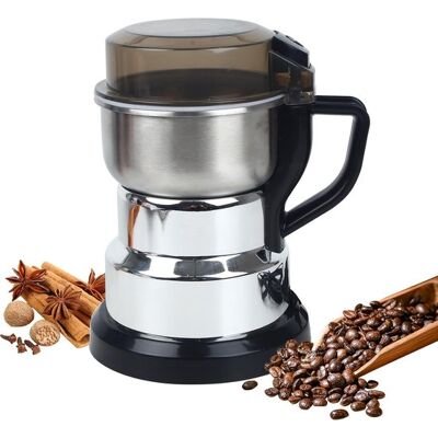 OEM Elektrische Kaffeemühle Silberne Gewürzmühle Ein-knopf-bedienung Für Kaffeebohnen Gewürze Getrocknete Kräuter Nüsse Usw 1 Kunststoffbürste Und 1 OEM Elektrische Kaffeemühle Silberne Gewürzmühle Ein-knopf-bedienung Für Kaffeebohnen Gewürze Getrocknete Kräuter Nüsse Usw 1 Kunststoffbürste Und 1