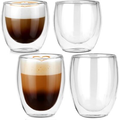 OEM Doppelwandige Thermogläser Für Kaffee Und Tee 250 / 370 Ml 4 Stück. OEM Doppelwandige Thermogläser Für Kaffee Und Tee 250 / 370 Ml 4 Stück.