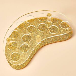 BEBUSINGOTO Aufbewahrungsbox für Lippenstifte aus Acryl, Arc Lip Glaze, Kosmetik mit mehreren Gittern, transparenter goldener Boden BEBUSINGOTO Aufbewahrungsbox für Lippenstifte aus Acryl, Arc Lip Glaze, Kosmetik mit mehreren Gittern, transparenter goldener Boden