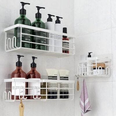 OEM Bohrfreie Badezimmerregal - 3-teiliges Duschgel-shampoo-eckregal, Rostfrei - Großes Fassungsvermögen Badezimmer-aufbewahrungsregal (3er-set, Weiß, Quadratisch) OEM Bohrfreie Badezimmerregal - 3-teiliges Duschgel-shampoo-eckregal, Rostfrei - Großes Fassungsvermögen Badezimmer-aufbewahrungsregal (3er-set, Weiß, Quadratisch)