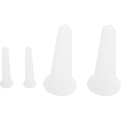 HEAT 4-teiliges Silikon-massage-set Mit Feuchtigkeitsabsorption Und Saugnäpfen Für Gesichts- Und Körperpflege – Weiß – 2 Große, 2 Kleine HEAT 4-teiliges Silikon-massage-set Mit Feuchtigkeitsabsorption Und Saugnäpfen Für Gesichts- Und Körperpflege – Weiß – 2 Große, 2 Kleine