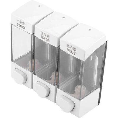 HEAT Wandspender Mit 3 Fächern Für Flüssigseife, Shampoo Und Lotion Badezimmeraccessoire 2er-set Verchromt Pvc-frei HEAT Wandspender Mit 3 Fächern Für Flüssigseife, Shampoo Und Lotion Badezimmeraccessoire 2er-set Verchromt Pvc-frei