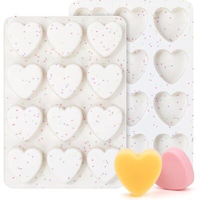 OEM Kleine, Herzförmige Silikonformen (2 Zoll) Für Schokolade, Bonbons, Kuchen Und Seife (2er-set, Cremefarben) OEM Kleine, Herzförmige Silikonformen (2 Zoll) Für Schokolade, Bonbons, Kuchen Und Seife (2er-set, Cremefarben)