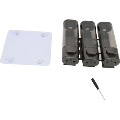 OEM 3-in-1-spender Für Flüssigseife (300 Ml) Zum Aufstecken, Wandmontage, Für Bad, Dusche, Shampoo, Spülung, Grauer Behälter OEM 3-in-1-spender Für Flüssigseife (300 Ml) Zum Aufstecken, Wandmontage, Für Bad, Dusche, Shampoo, Spülung, Grauer Behälter