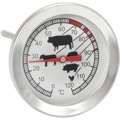 Ersandy - Bratenthermometer Aus Edelstahl - Analoges Fleischthermometer Bis 120°c - Grillthermometer - Fleischnadel Ersandy - Bratenthermometer Aus Edelstahl - Analoges Fleischthermometer Bis 120°c - Grillthermometer - Fleischnadel