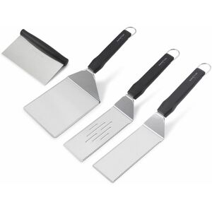 CHEFGASTRO - DIE BBQ-EXPERTEN Chefgastro-die Bbq-experten - chefgastro bbq Grillspachtel Plancha-Set, 4-teilig 3 Grillspachtel & 1 Grillschaber Edelstahl, Kunststoff