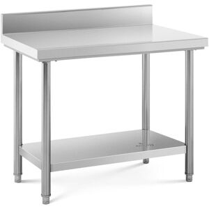 ROYAL CATERING Edelstahl Arbeitstisch Edelstahltisch Zerlegetisch 100 x 60 cm Aufkantung 114 kg