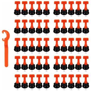 ETING Wiederverwendbares Fliesennivelliersystem Kit-100-tlg. T-Fliesen-Nivelliergerät und 1-tlg. Distanzschlüssel 2-8 mm / Dicke 5-18 mm