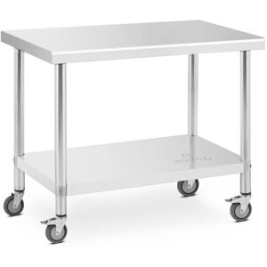 Royal Catering - Rollbarer Edelstahl Arbeitstisch Edelstahltisch Gastrotisch 60 x 100 cm 155 kg