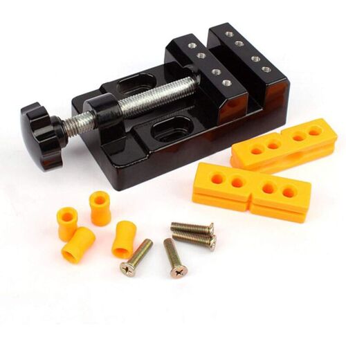 FLYDOSI Universal-Schraubstock für Mini-Werkbänke, DIY-Werkzeuge, Tischschraubstock aus Aluminiumlegierung, Öffnungspressbacken, Schmuck-DIY-Flachzange,