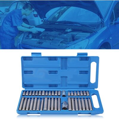 HEAT 40-teiliges Sechskant-torx-steckschlüssel-bit-set (1/2" Und 3/8") HEAT 40-teiliges Sechskant-torx-steckschlüssel-bit-set (1/2" Und 3/8")