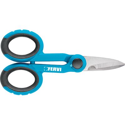 FERVI Elektriker Schere - Mikrozahnklinge aus rostfreiem Stahl - Ergonomischer Griff - 140mm FERVI Elektriker Schere - Mikrozahnklinge aus rostfreiem Stahl - Ergonomischer Griff - 140mm