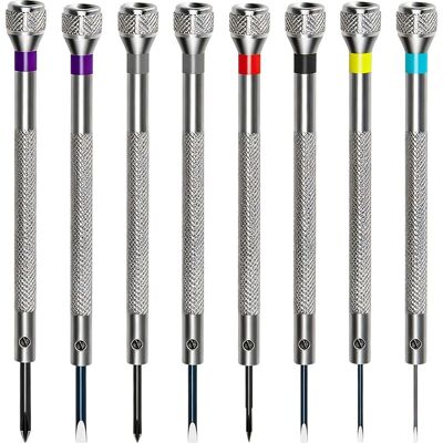 TRUVO Set Mit 8 Präzisionsschraubendrehern (0,6–1,6 Mm), Kleines Uhrmacher-schraubendreher-set, Edelstahl Mit Spitzen Aus Kohlenstoffstahl. TRUVO Set Mit 8 Präzisionsschraubendrehern (0,6–1,6 Mm), Kleines Uhrmacher-schraubendreher-set, Edelstahl Mit Spitzen Aus Kohlenstoffstahl.