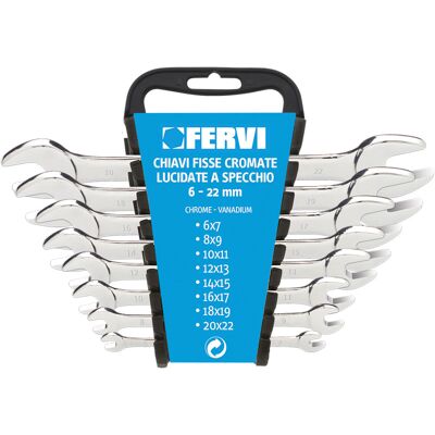 FERVI Satz mit 8 festen Schraubenschlüsseln - Chrom Vanadium 6-22mm Art. 0200 FERVI Satz mit 8 festen Schraubenschlüsseln - Chrom Vanadium 6-22mm Art. 0200
