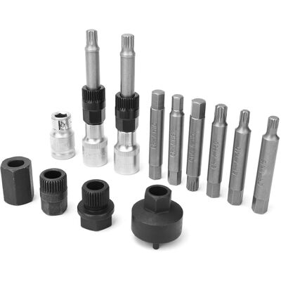 HEAT 13-teiliges Steckschlüssel-bit-set Zum Ausbau Der Freilaufriemenscheibe Von Lichtmaschinen – Service-handwerkzeugsatz HEAT 13-teiliges Steckschlüssel-bit-set Zum Ausbau Der Freilaufriemenscheibe Von Lichtmaschinen – Service-handwerkzeugsatz