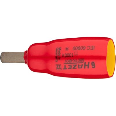 Hazet 8801K-6KV Schraubendreher-Einsatz - 6mm Sechskant - 3/8 Zoll Vierkant - IEC 60900 Hazet 8801K-6KV Schraubendreher-Einsatz - 6mm Sechskant - 3/8 Zoll Vierkant - IEC 60900