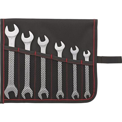 Format Doppelmaulschlüssel-set Din3110 7-19mm 6-teilig In Rolltasche Format Doppelmaulschlüssel-set Din3110 7-19mm 6-teilig In Rolltasche