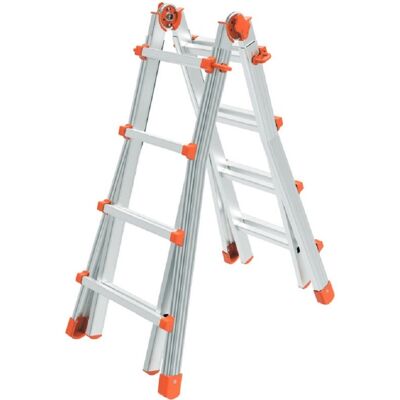 Capaldo Teleskopleiter aus Aluminium - 4+4 Stufen, 4,10 m Capaldo Teleskopleiter aus Aluminium - 4+4 Stufen, 4,10 m