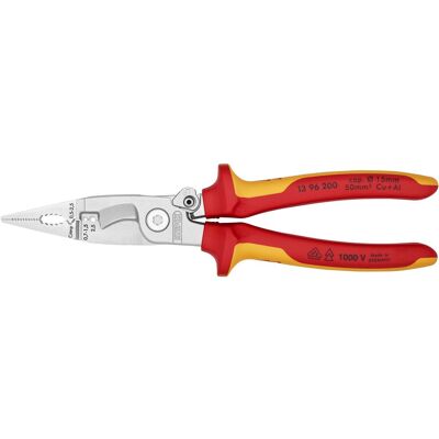 Knipex 13 96 200 Elektro-installationszange Isoliert Mit Mehrkomponenten-hüllen, Vde-geprüft Verchromt 200 Mm Knipex 13 96 200 Elektro-installationszange Isoliert Mit Mehrkomponenten-hüllen, Vde-geprüft Verchromt 200 Mm