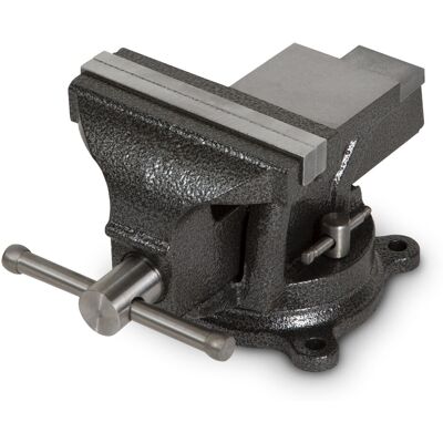 Eberth - Schraubstock Aus Gusseisen Mit Amboss, 125mm Spannbackenbreite, 130mm Gesamthöhe, 360° Drehbar, 110mm Ø Teller, 87mm Maximale Spannweite, Schraubstock Groß, Für Diverese Arbeiten Eberth - Schraubstock Aus Gusseisen Mit Amboss, 125mm Spannbackenbreite, 130mm Gesamthöhe, 360° Drehbar, 110mm Ø Teller, 87mm Maximale Spannweite, Schraubstock Groß, Für Diverese Arbeiten