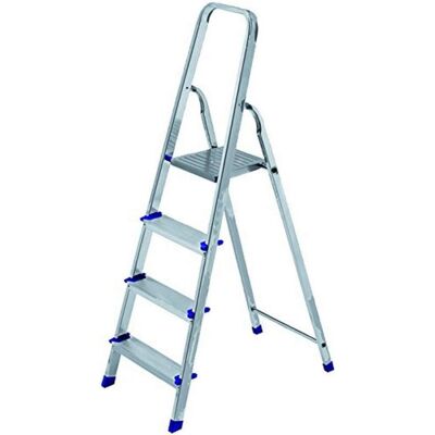 Trade Shop Traesio Faltbare Stehleiter 4 Stufen Aluminium Max 150kg Trade Shop Traesio Faltbare Stehleiter 4 Stufen Aluminium Max 150kg