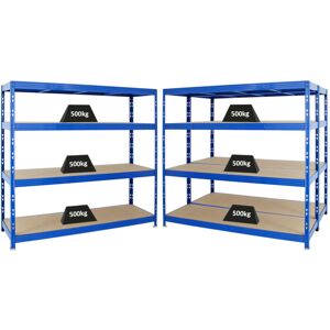 PROREGAL - REGALE GÜNSTIG KAUFEN Proregal-regale Günstig Kaufen - proregal Mega Deal 3x Profi Schwerlastregal Rhino HxBxT 180x200x60cm 8mm Boden Fachlast 500kg Blau