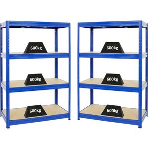 PROREGAL - PREISWERTE QUALITÄT PROREGAL Mega Deal 2x Schwerlastregal DINO HxBxT 180x120x60cm Fachlast 600kg Blau - Blau