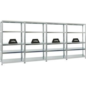 PROREGAL - PREISWERTE QUALITÄT Proregal Mega Deal 4x Schwerlastregal Steel Eagle HxBxT 180x100x40 cm Fachlast 130kg Verzinkt - Verzinkt