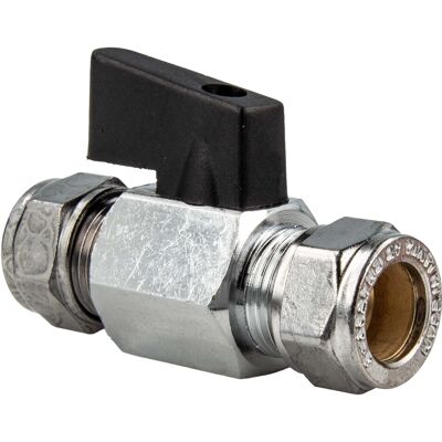 Tecuro - Mini Kugelhahn Mit Klemmring Für Kupferrohr Ø 10 Mm - Messing Vernickelt Tecuro - Mini Kugelhahn Mit Klemmring Für Kupferrohr Ø 10 Mm - Messing Vernickelt
